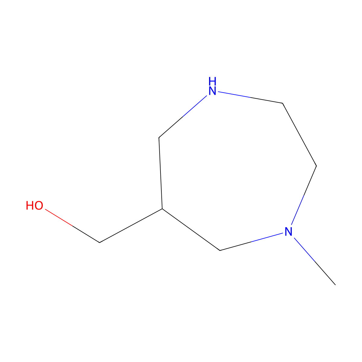 (1-Methyl-1,4-diazepan-6-yl)methanol molecular structure, CAS 1083317-55-8