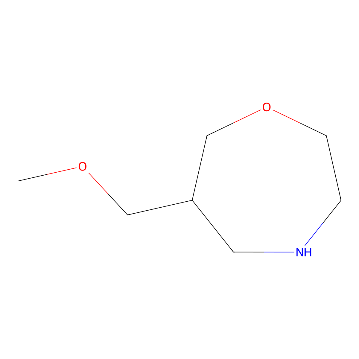 6-(Methoxymethyl)-1,4-oxazepane molecular structure, CAS 1083317-62-7