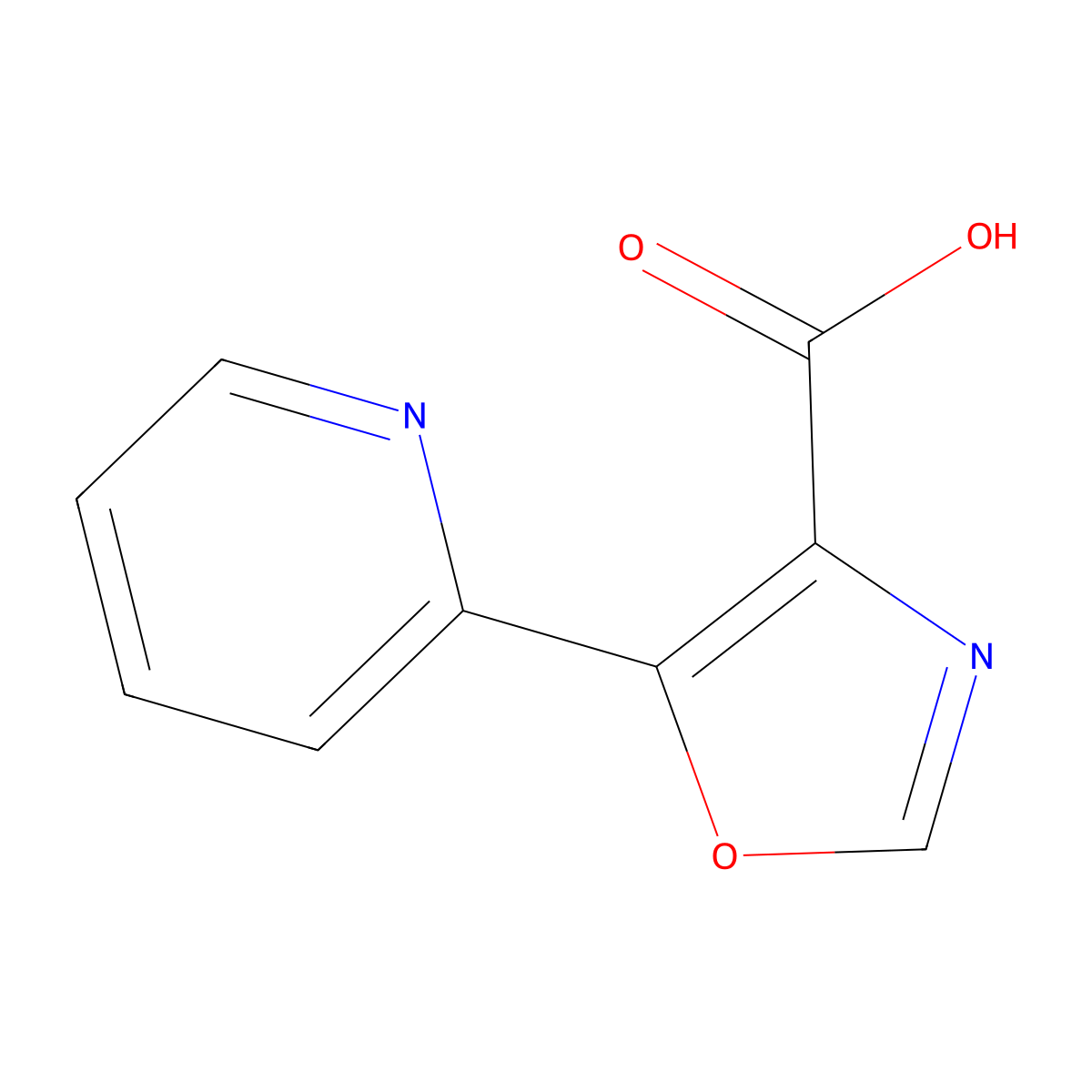 5-(Pyridin-2-yl)-1,3-oxazole-4-carboxylic acid molecular structure, CAS 1083317-85-4