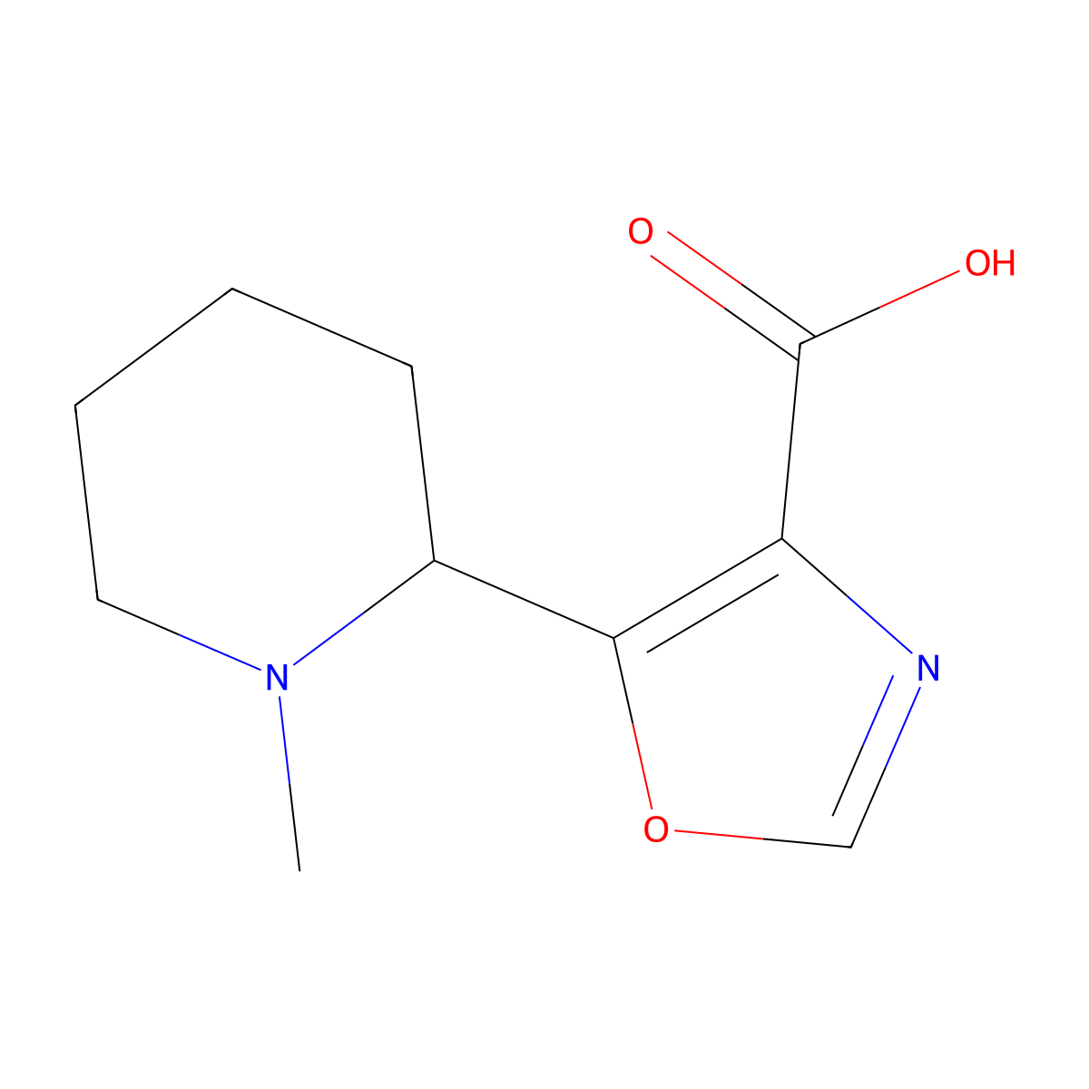 5-(1-Methylpiperidin-2-yl)-1,3-oxazole-4-carboxylic acid molecular structure, CAS 1083317-86-5
