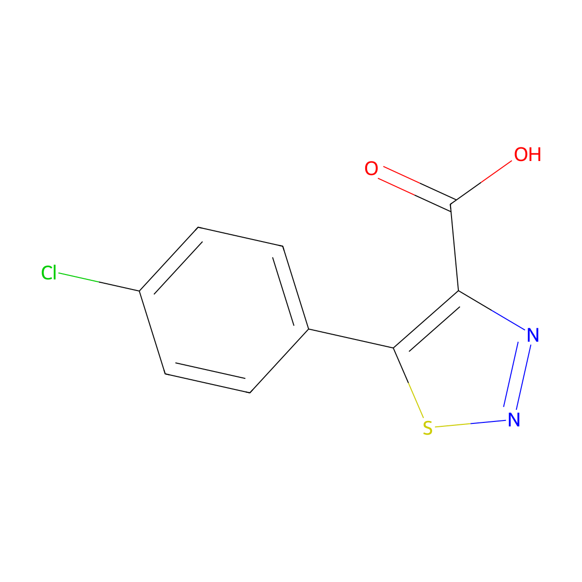 5-(4-Chlorophenyl)-1,2,3-thiadiazole-4-carboxylic acid molecular structure, CAS 1083317-89-8