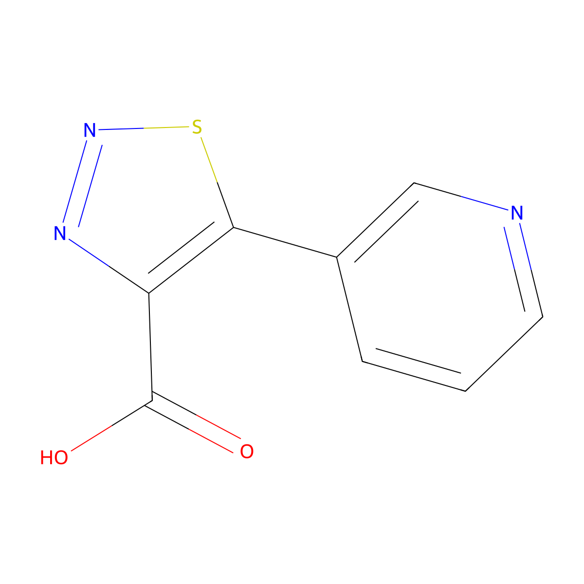 5-(Pyridin-3-yl)-1,2,3-thiadiazole-4-carboxylic acid molecular structure, CAS 1083317-91-2