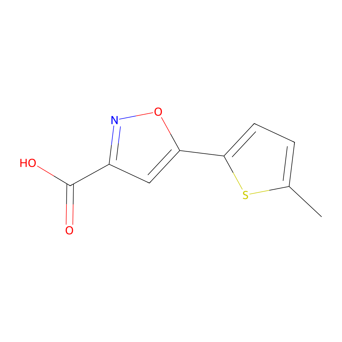5-(5-Methylthiophen-2-yl)isoxazole-3-carboxylic acid molecular structure, CAS 1083317-98-9