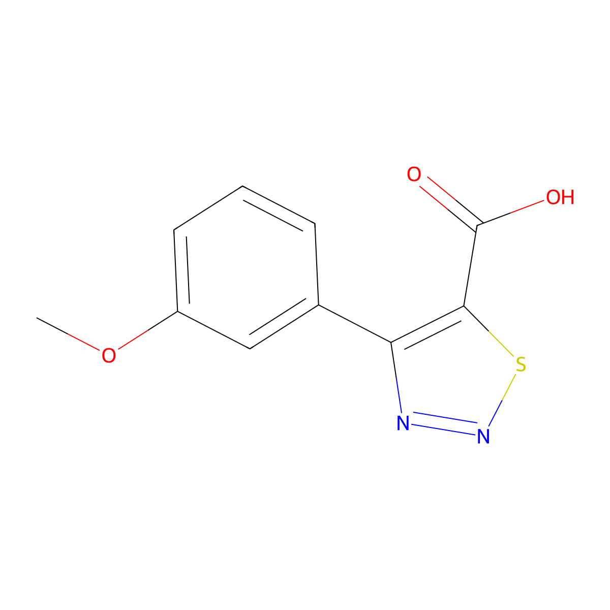 4-(3-Methoxyphenyl)-1,2,3-thiadiazole-5-carboxylic acid molecular structure, CAS 1083318-00-6