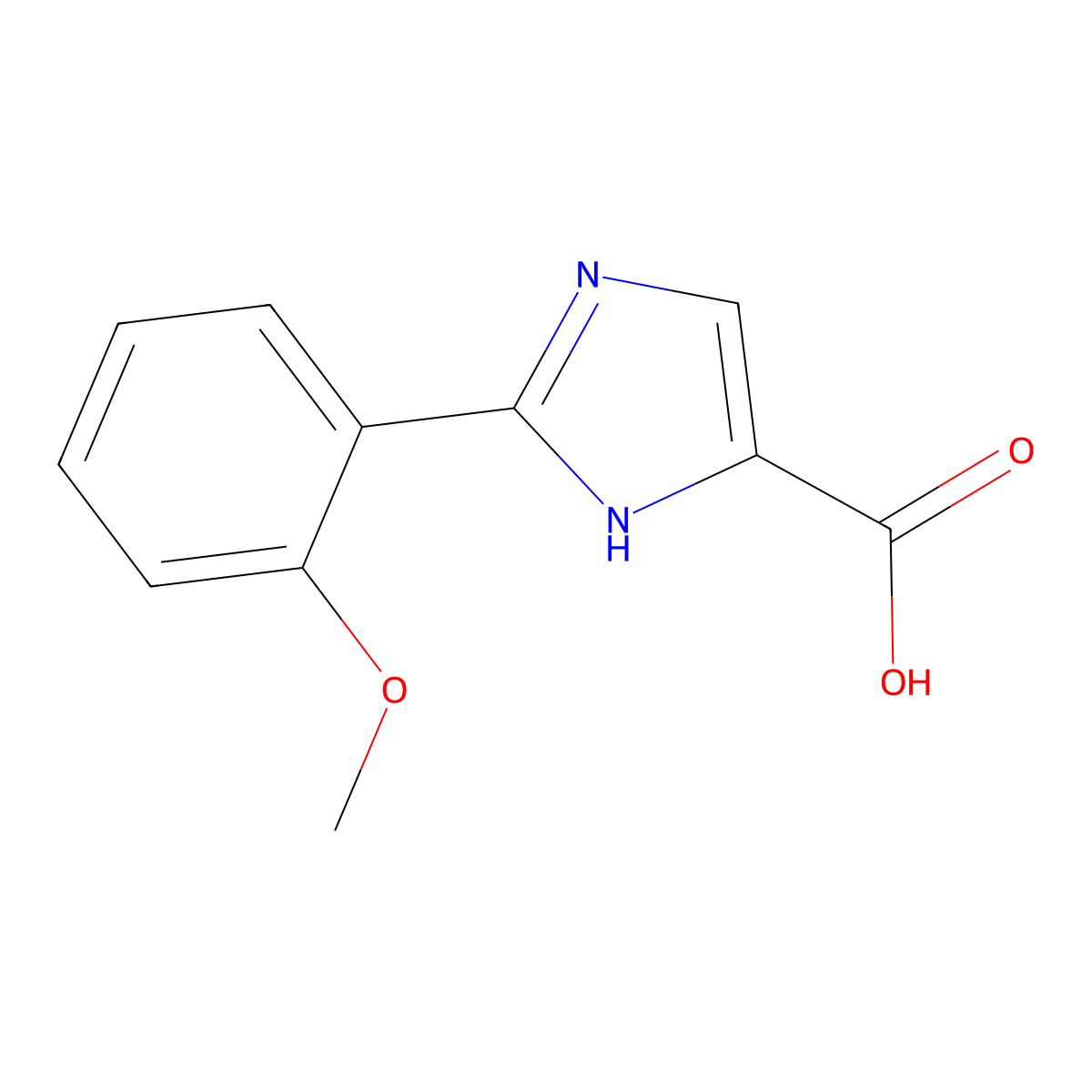 2-(2-methoxyphenyl)-1H-imidazole-5-carboxylic acid molecular structure, CAS 1083318-04-0