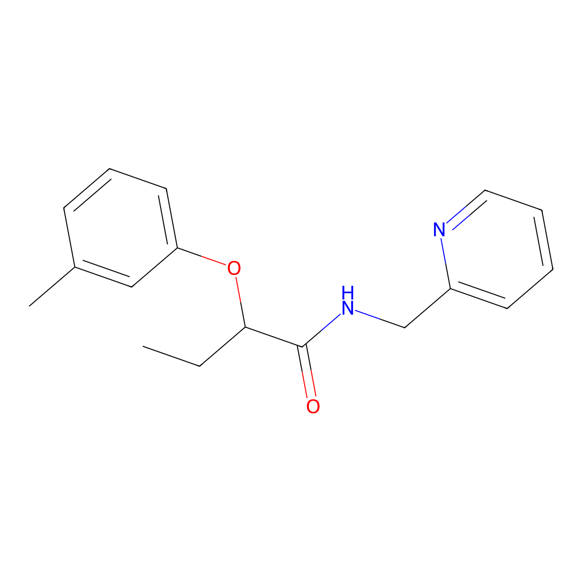 2-(3-methylphenoxy)-N-(pyridin-2-ylmethyl)butanamide molecular structure, CAS 1083319-42-9