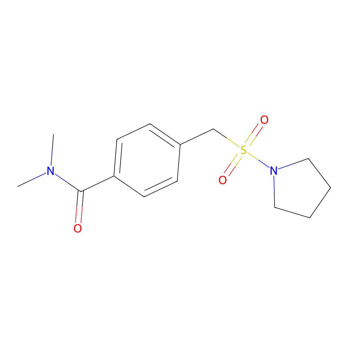 N,N-dimethyl-4-[(pyrrolidin-1-ylsulfonyl)methyl]benzamide molecular structure, CAS 1083322-63-7