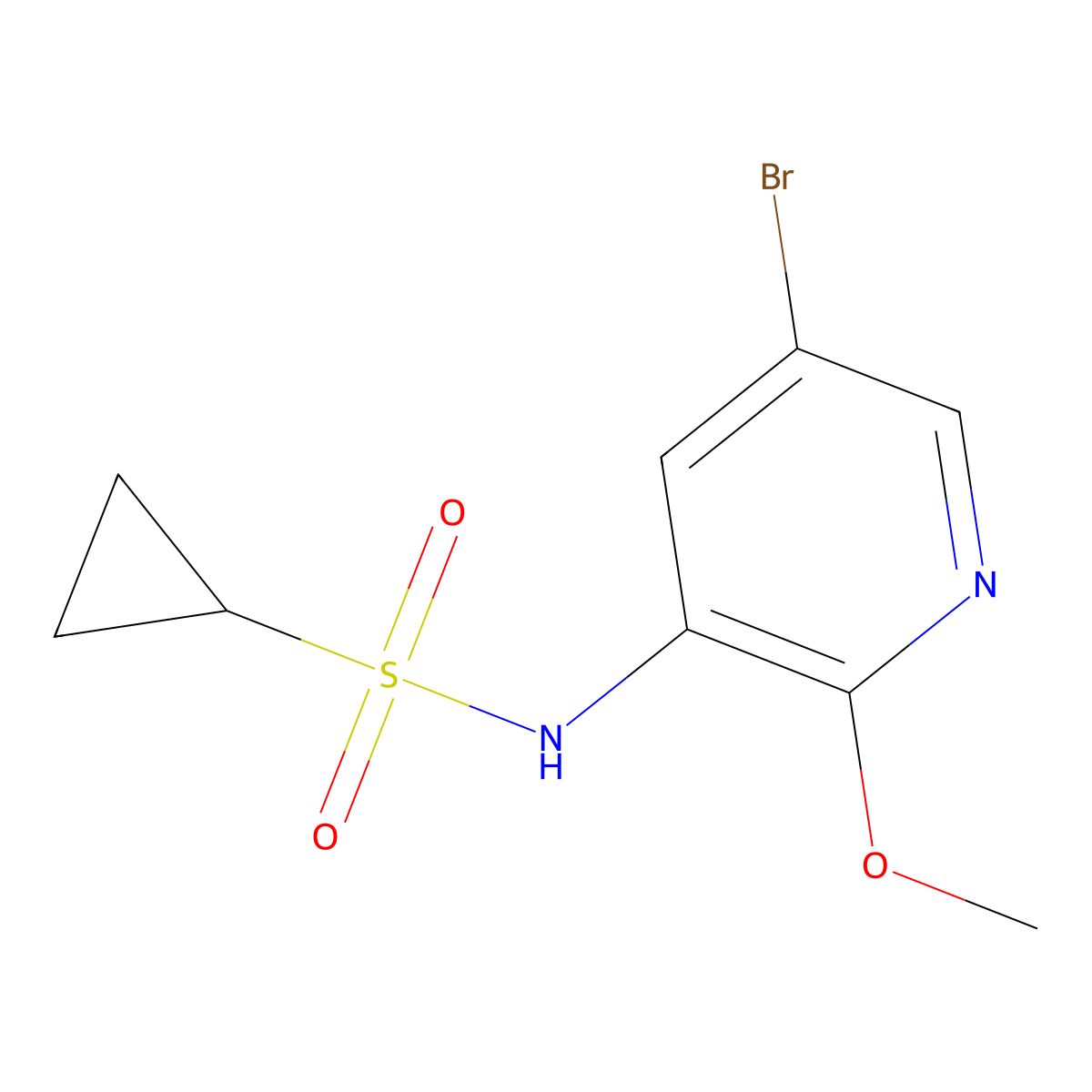 N-(5-Bromo-2-methoxypyridin-3-yl)cyclopropanesulfonamide molecular structure, CAS 1083326-05-9