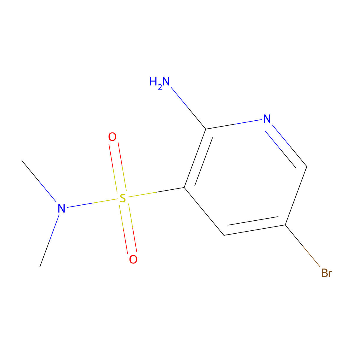 2-amino-5-bromo-N,N-dimethylpyridine-3-sulfonamide molecular structure, CAS 1083326-15-1