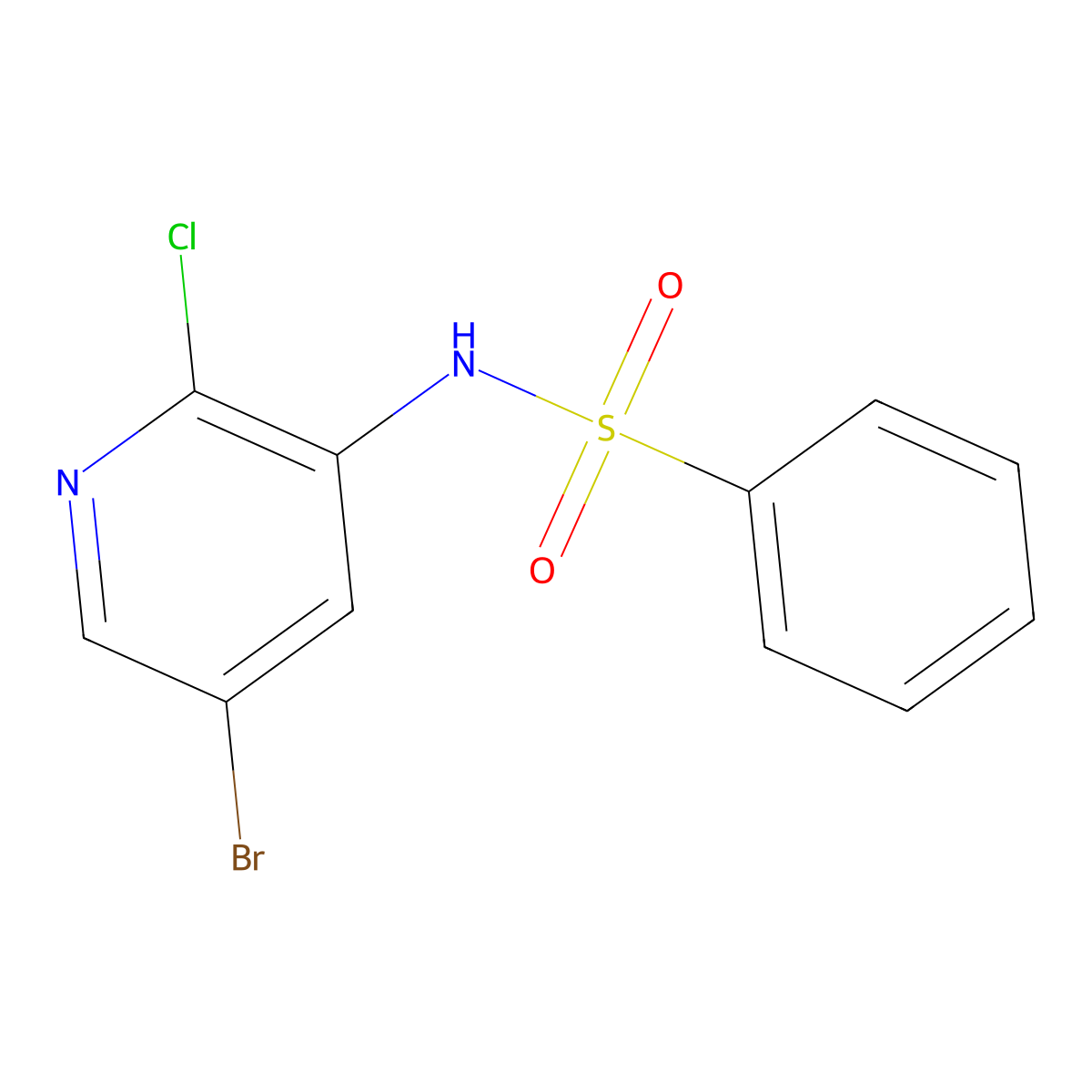 N-(5-Bromo-2-chloropyridin-3-yl)benzenesulfonamide molecular structure, CAS 1083326-17-3