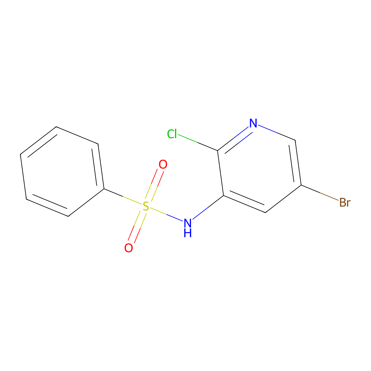 N-(5-Bromo-2-chloropyridin-3-yl)benzenesulfonamide molecular structure, CAS 1083326-17-3