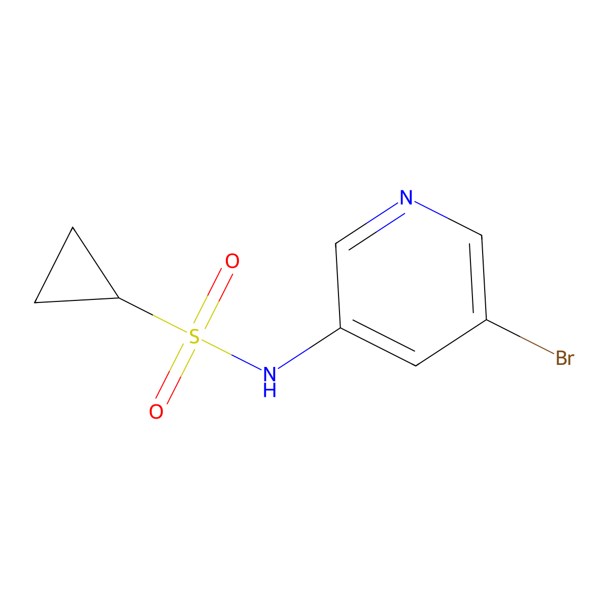 N-(5-bromopyridin-3-yl)cyclopropanesulfonamide molecular structure, CAS 1083326-19-5