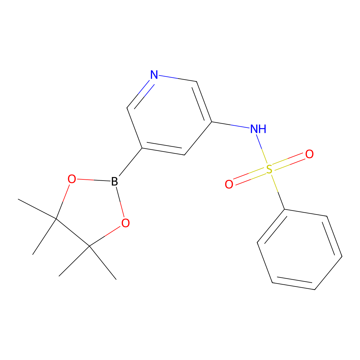 N-[5-(tetramethyl-1,3,2-dioxaborolan-2-yl)pyridin-3-yl]benzenesulfonamide molecular structure, CAS 1083326-28-6