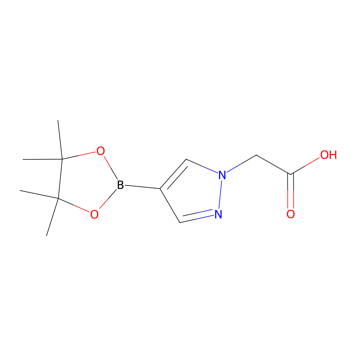 4-(4,4,5,5-Tetramethyl-1,3,2-dioxaborolan-2-yl)-1H-pyrazole-1-acetic acid molecular structure, CAS 1083326-41-3