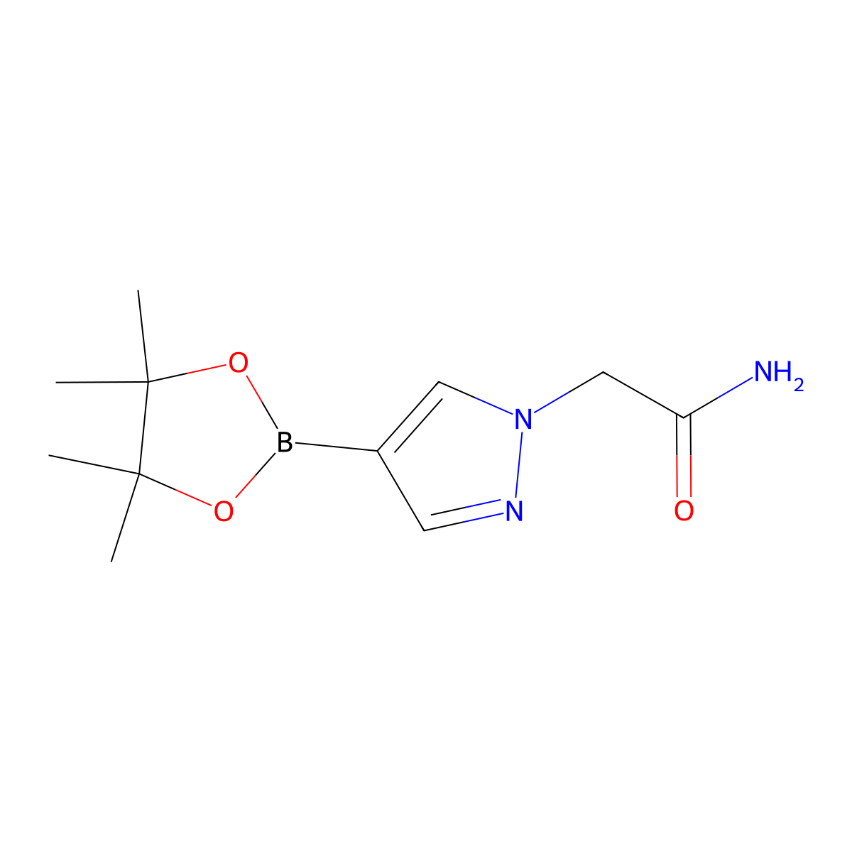 2-[4-(4,4,5,5-tetramethyl-1,3,2-dioxaborolan-2-yl)-1H-pyrazol-1-yl]acetamide molecular structure, CAS 1083326-46-8