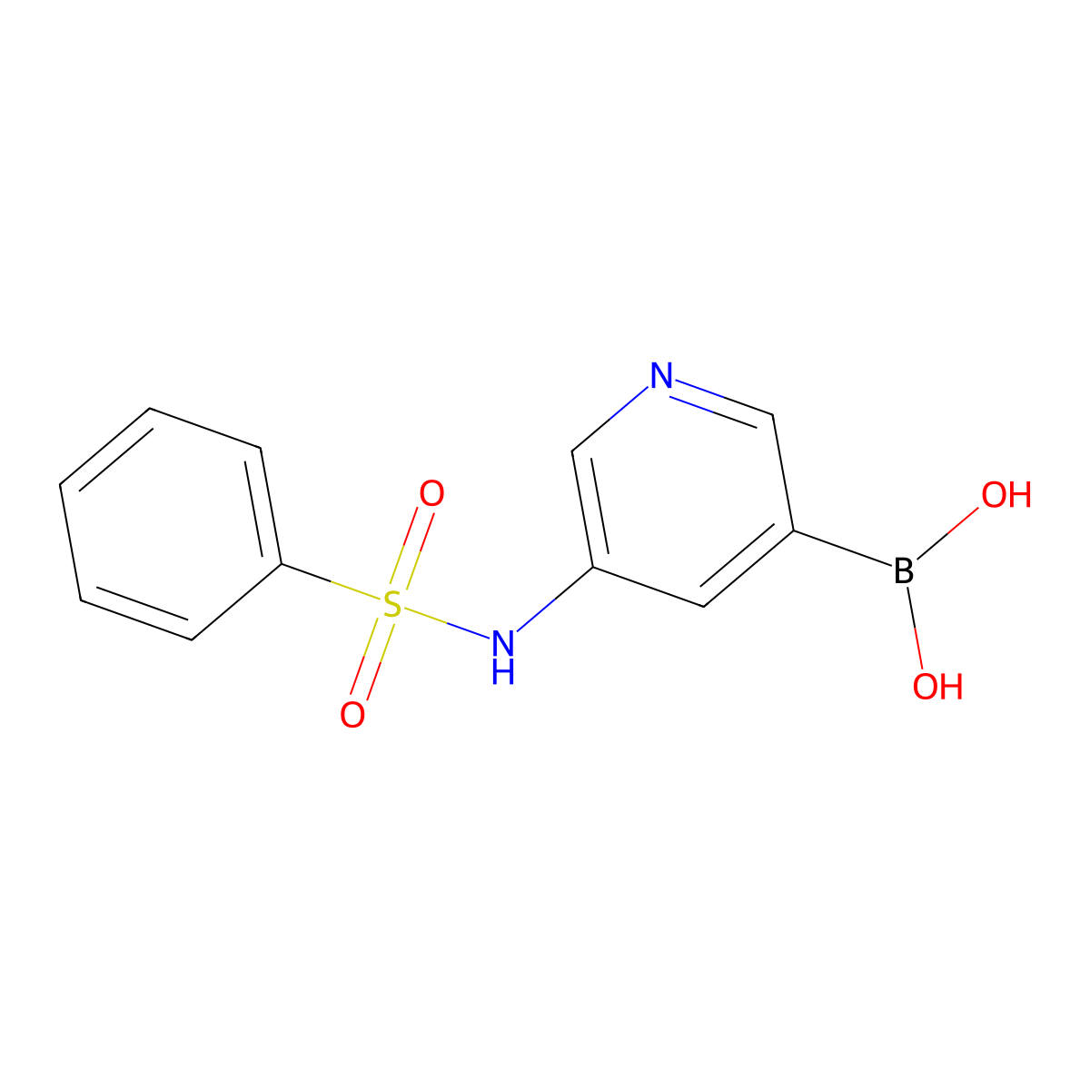 (5-Benzenesulfonamidopyridin-3-yl)boronic acid molecular structure, CAS 1083327-59-6