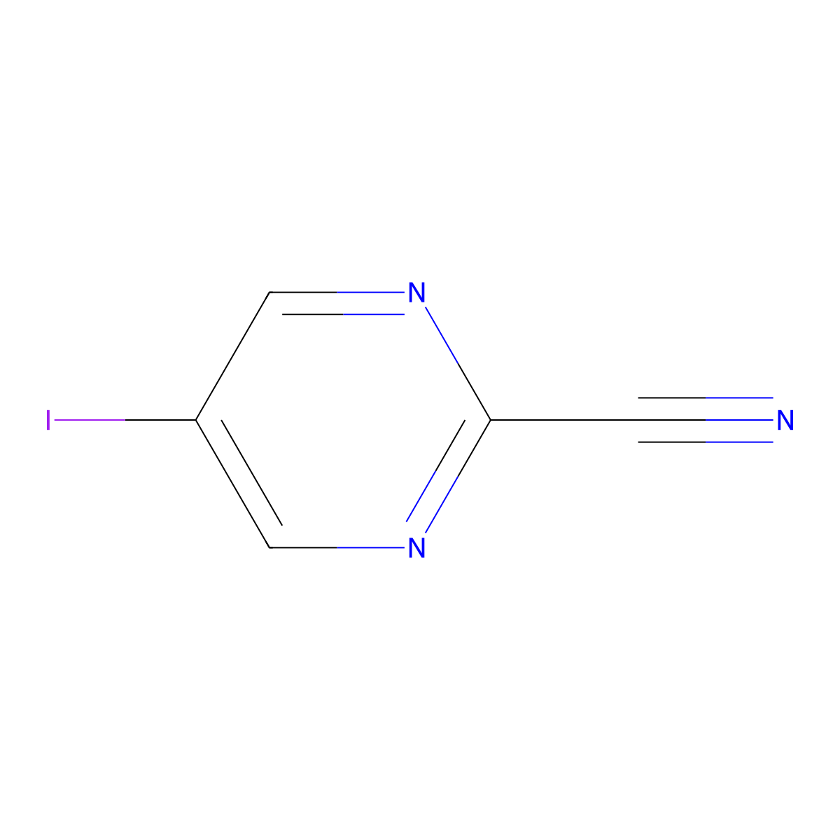 5-Iodopyrimidine-2-carbonitrile molecular structure, CAS 1083329-46-7