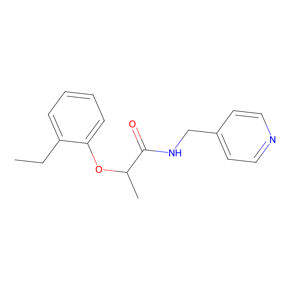 2-(2-ethylphenoxy)-N-(pyridin-4-ylmethyl)propanamide molecular structure, CAS 1083335-31-2