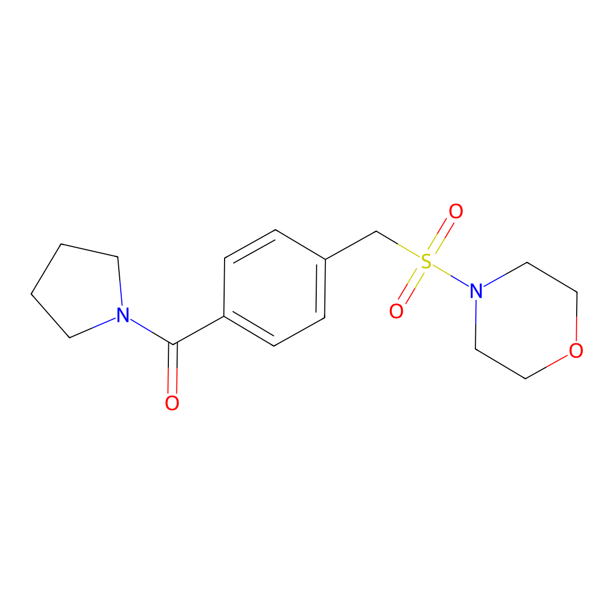 {4-[(Morpholin-4-ylsulfonyl)methyl]phenyl}(pyrrolidin-1-yl)methanone molecular structure, CAS 1083343-33-2