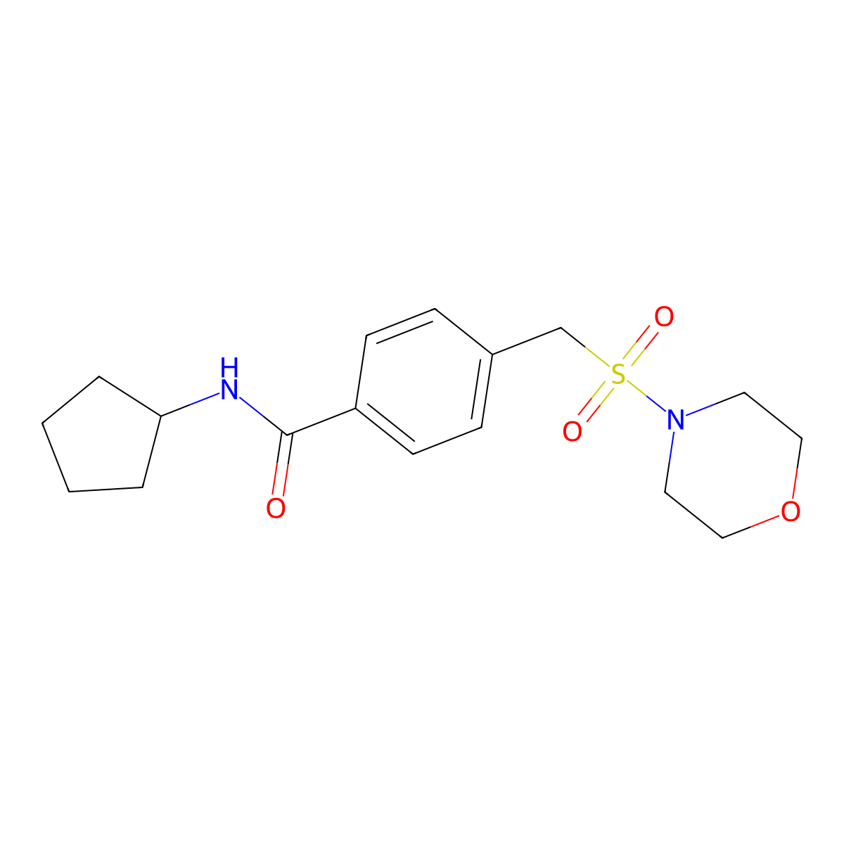 N-cyclopentyl-4-[(morpholin-4-ylsulfonyl)methyl]benzamide molecular structure, CAS 1083346-61-5