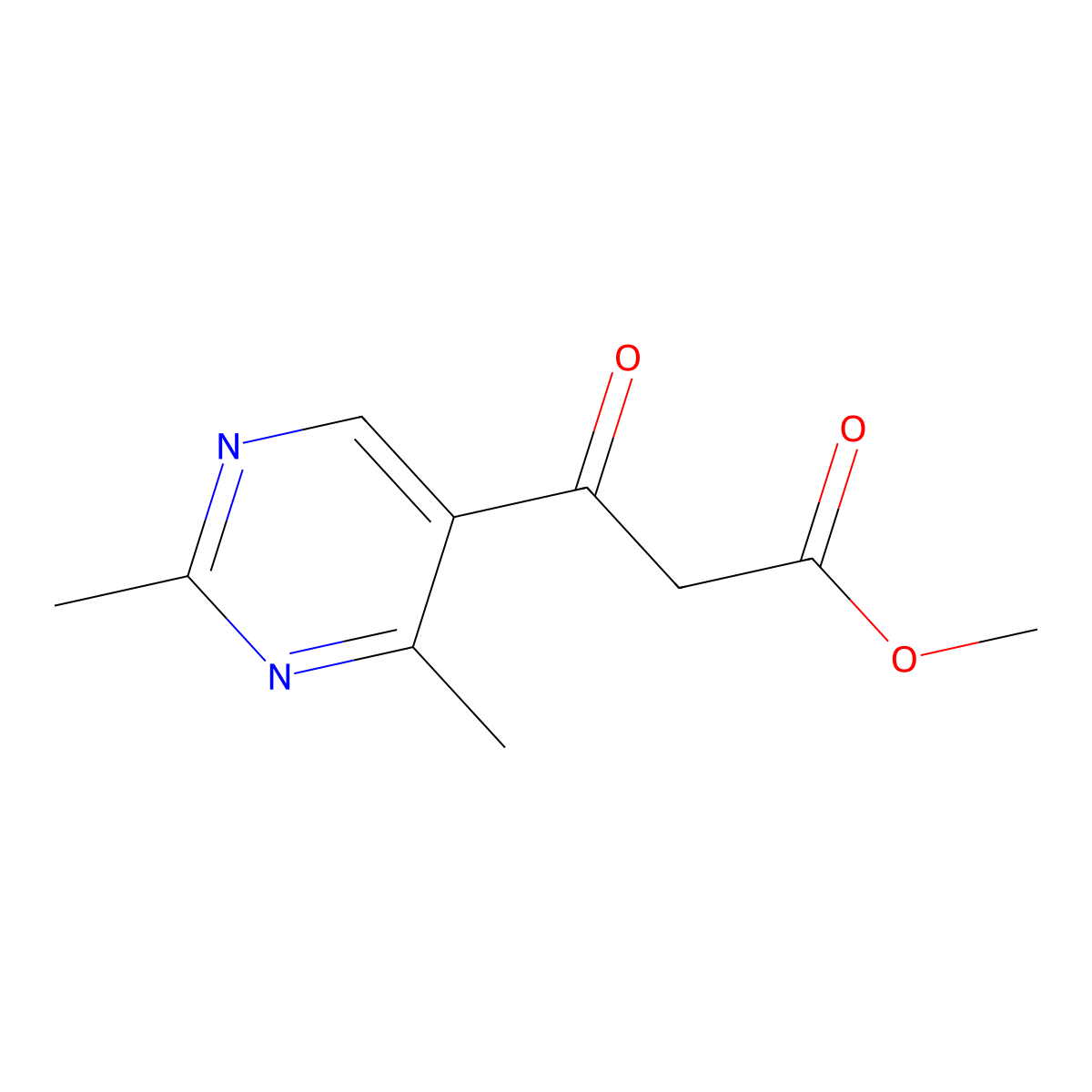 Methyl 3-(2,4-dimethylpyrimidin-5-yl)-3-oxopropanoate molecular structure, CAS 1083350-31-5