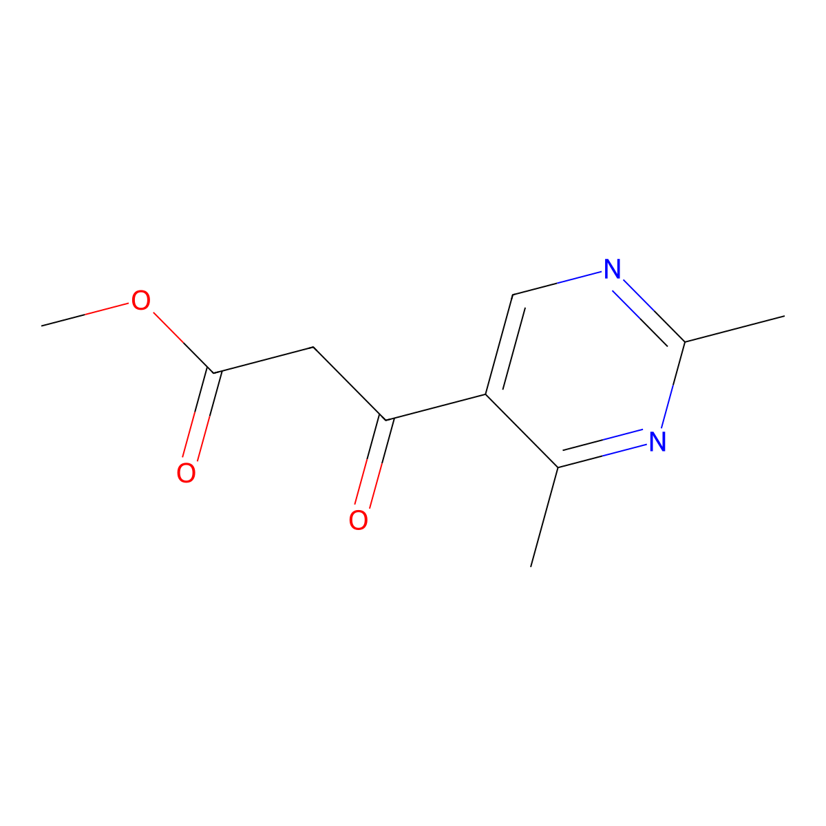 Methyl 3-(2,4-dimethylpyrimidin-5-yl)-3-oxopropanoate molecular structure, CAS 1083350-31-5