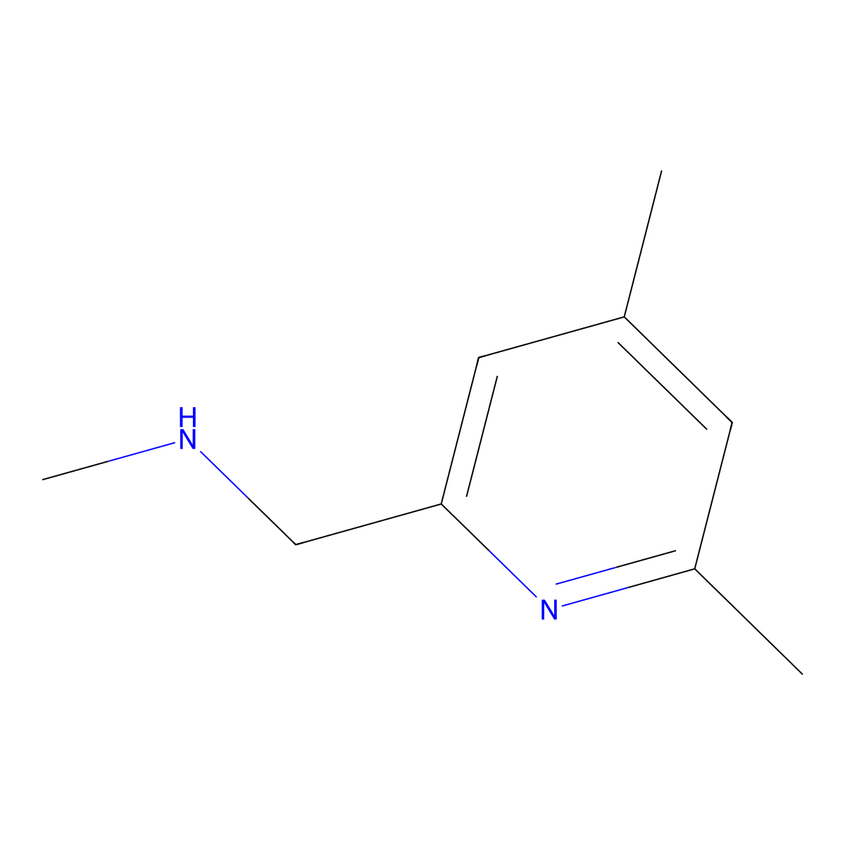 1-(4,6-Dimethylpyridin-2-yl)-N-methylmethanamine molecular structure, CAS 1083368-48-2