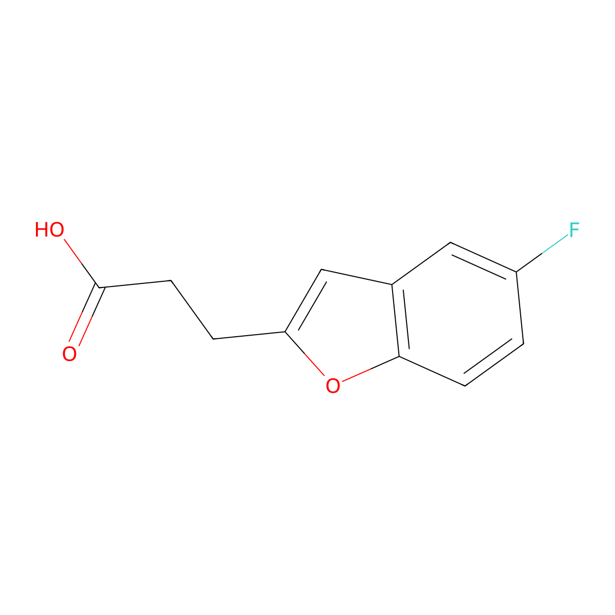 3-(5-Fluoro-1-benzofuran-2-yl)propanoic acid molecular structure, CAS 1083368-65-3