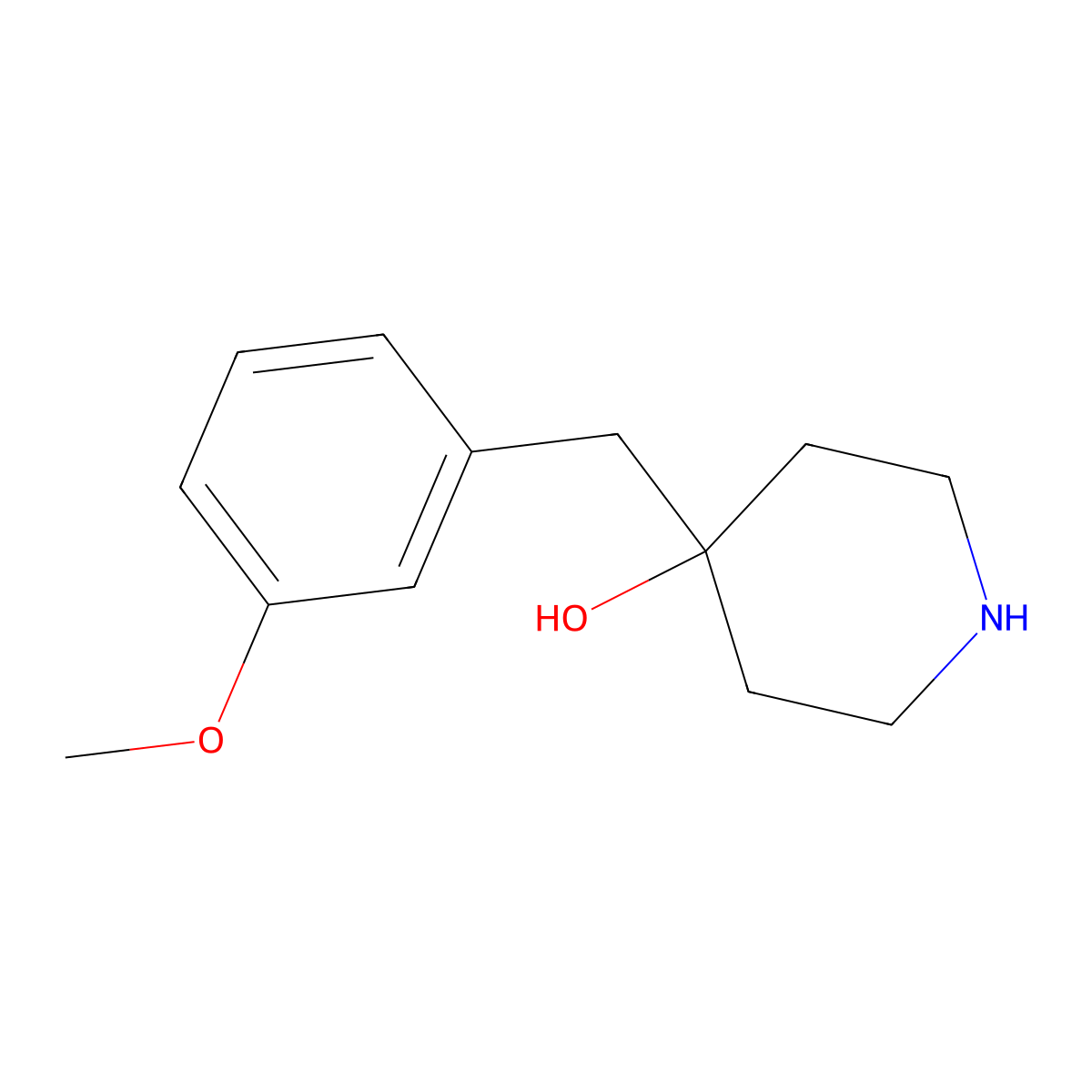 4-[(3-Methoxyphenyl)methyl]piperidin-4-ol molecular structure, CAS 1083368-66-4