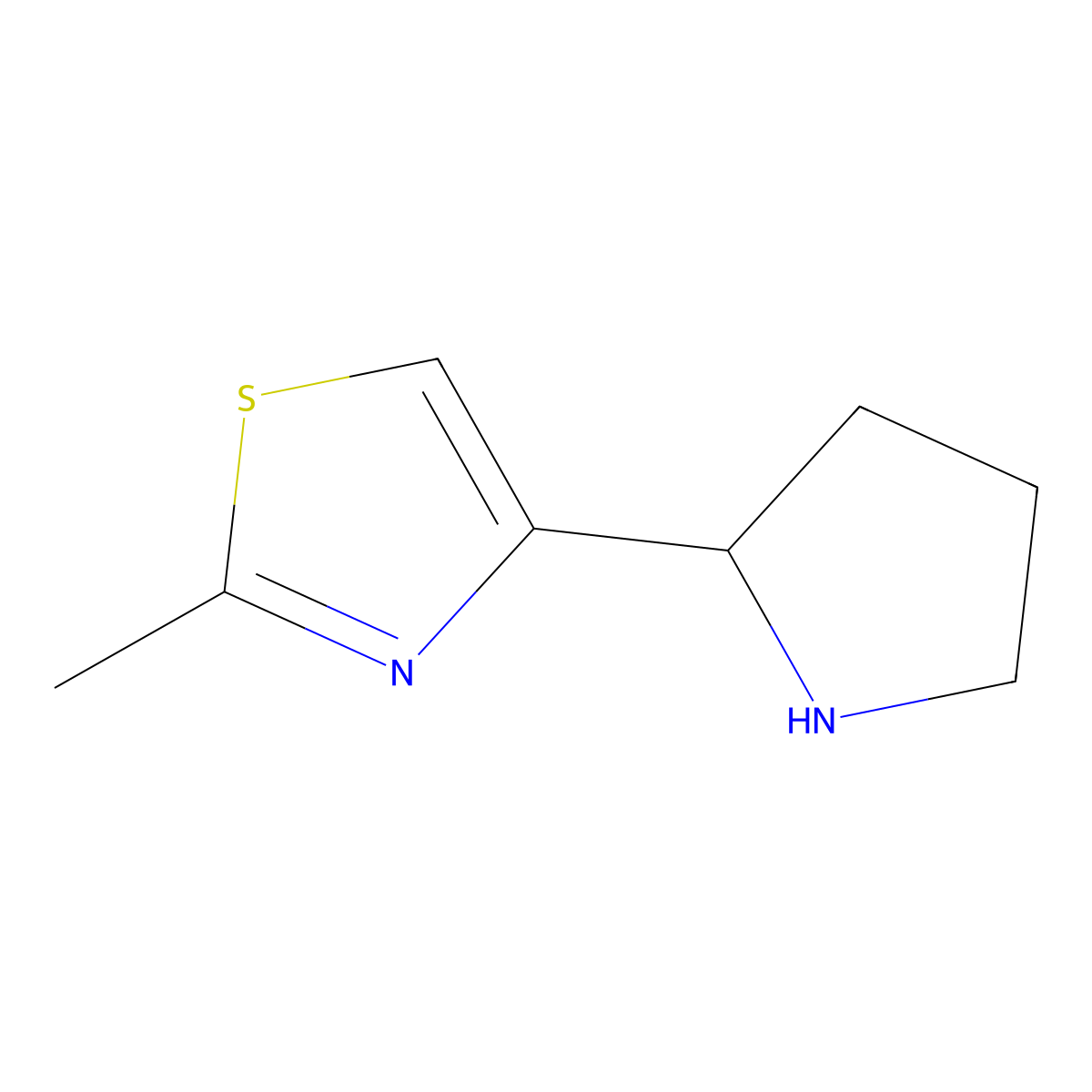 2-Methyl-4-(pyrrolidin-2-yl)-1,3-thiazole molecular structure, CAS 1083368-78-8