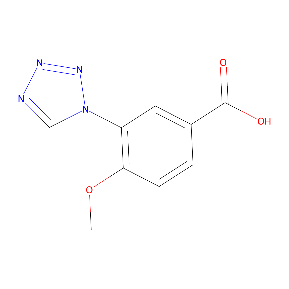 4-methoxy-3-(1H-1,2,3,4-tetrazol-1-yl)benzoic acid molecular structure, CAS 1083368-79-9
