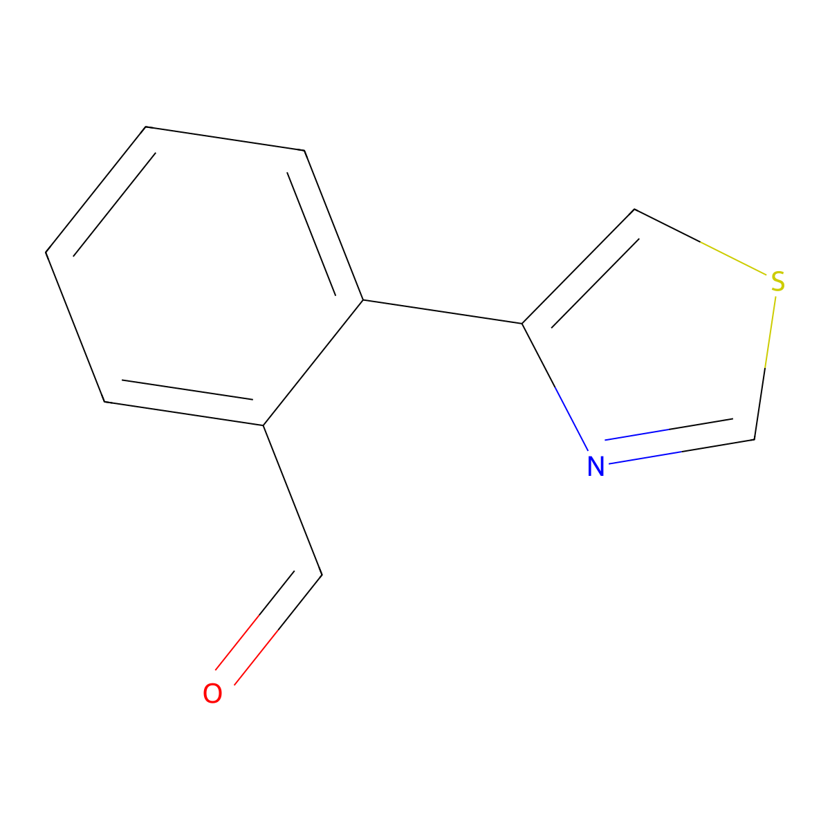 2-(1,3-Thiazol-4-yl)benzaldehyde molecular structure, CAS 1083369-00-9