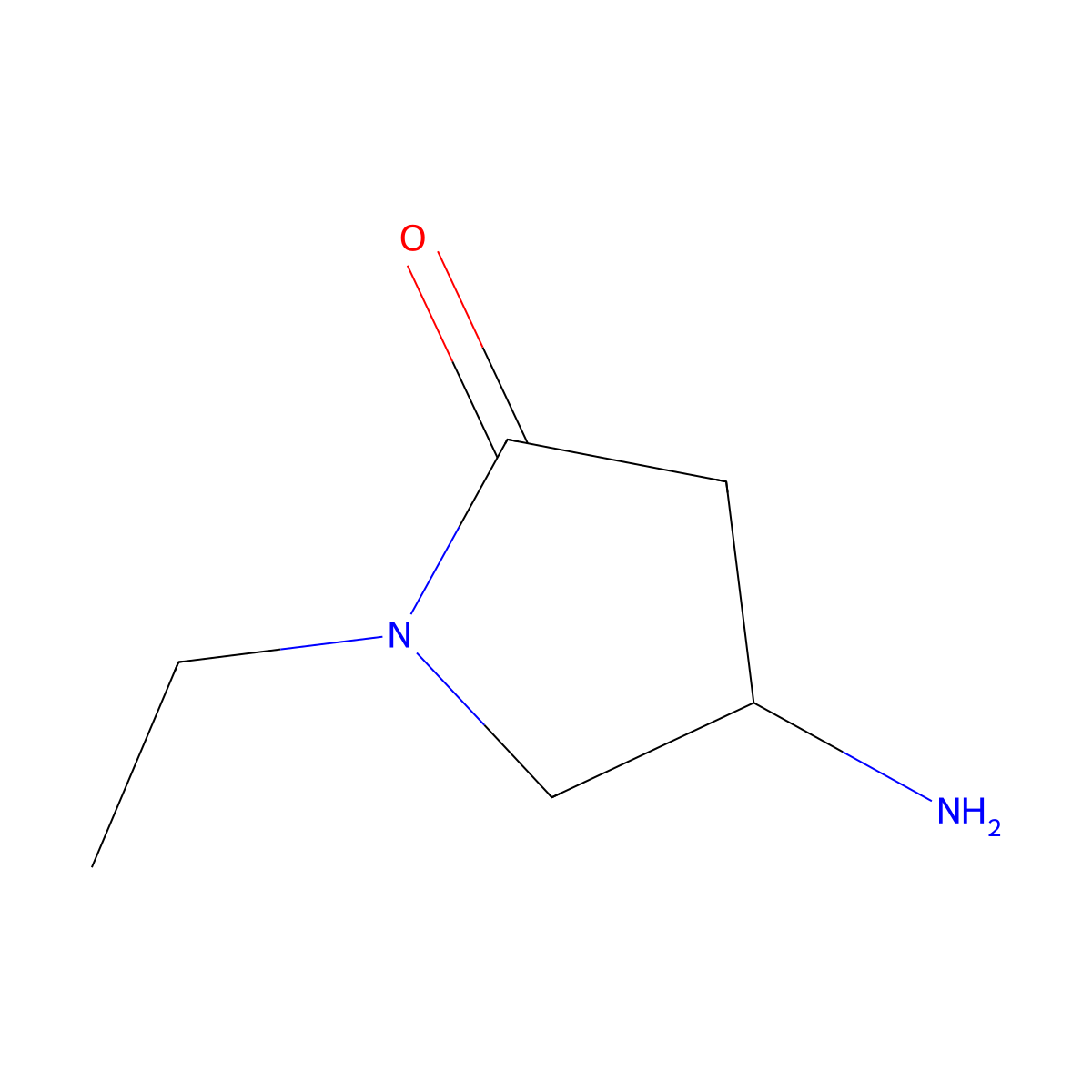 4-Amino-1-ethylpyrrolidin-2-one molecular structure, CAS 1083369-08-7