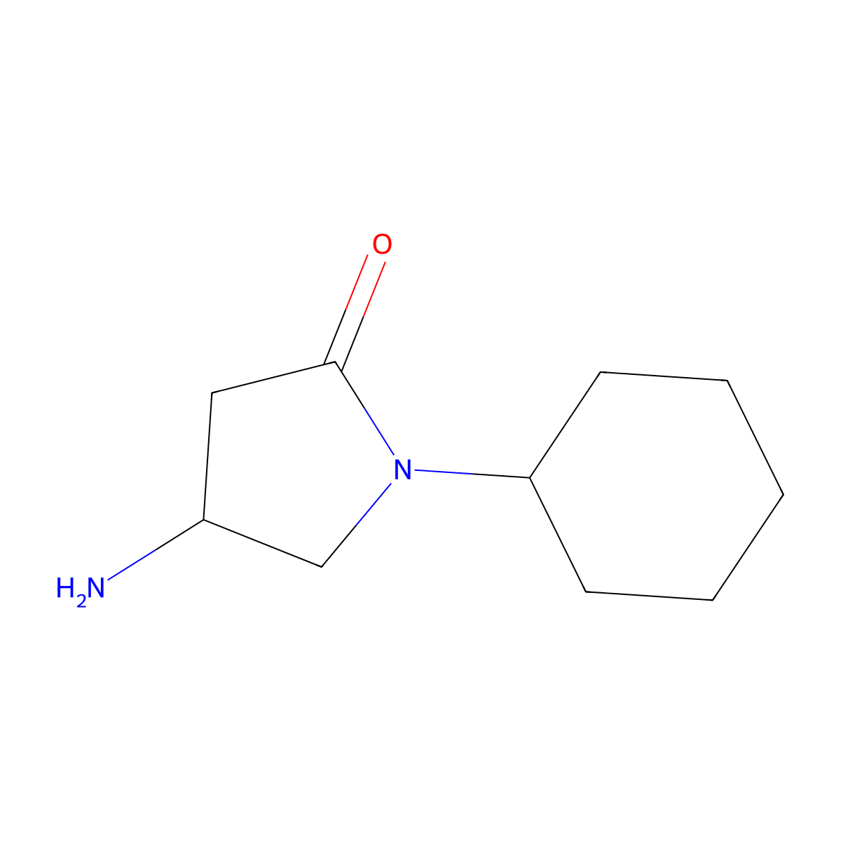 4-Amino-1-cyclohexylpyrrolidin-2-one molecular structure, CAS 1083369-09-8