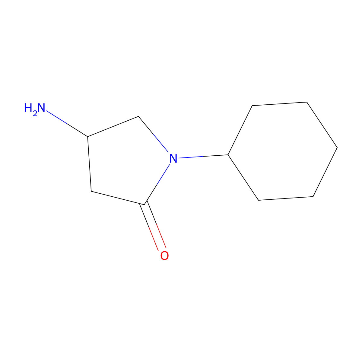 4-Amino-1-cyclohexylpyrrolidin-2-one molecular structure, CAS 1083369-09-8