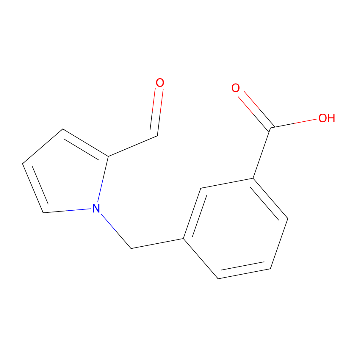 3-((2-formyl-1H-pyrrol-1-yl)methyl)benzoic acid molecular structure, CAS 1083380-65-7