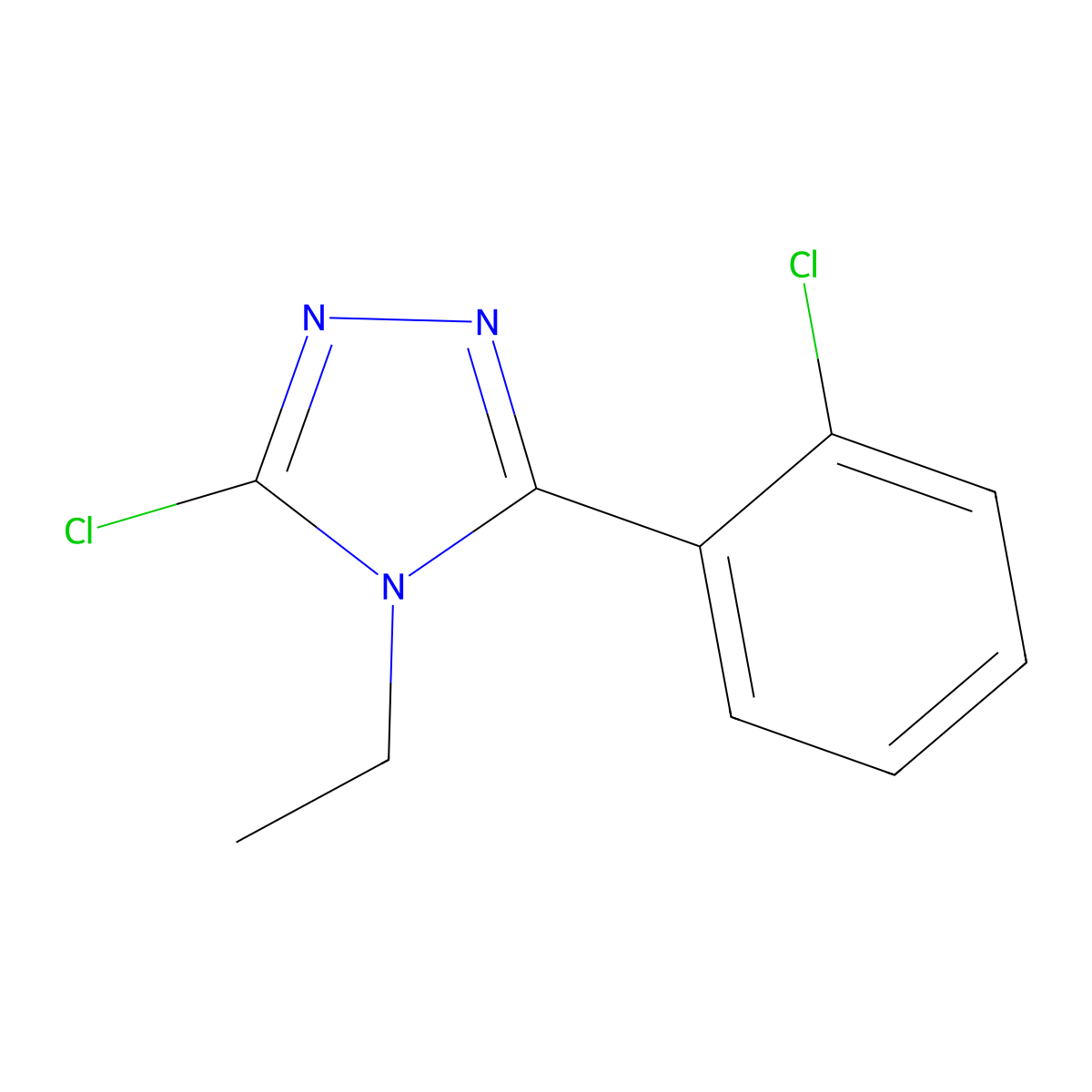 3-chloro-5-(2-chlorophenyl)-4-ethyl-4H-1,2,4-triazole molecular structure, CAS 1083381-62-7