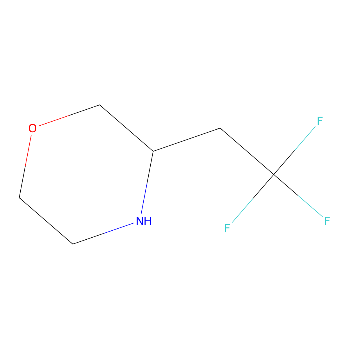3-(2,2,2-Trifluoroethyl)morpholine molecular structure, CAS 1083396-16-0