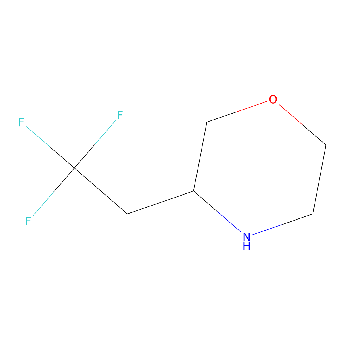 3-(2,2,2-Trifluoroethyl)morpholine molecular structure, CAS 1083396-16-0