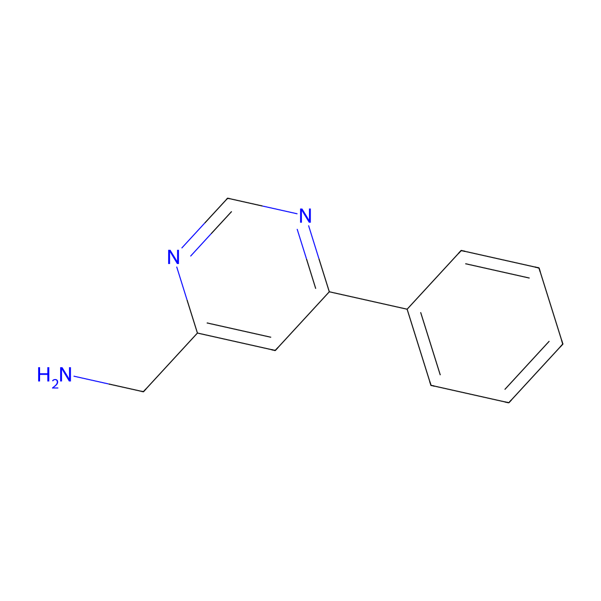 (6-Phenylpyrimidin-4-yl)methanamine molecular structure, CAS 1083396-46-6