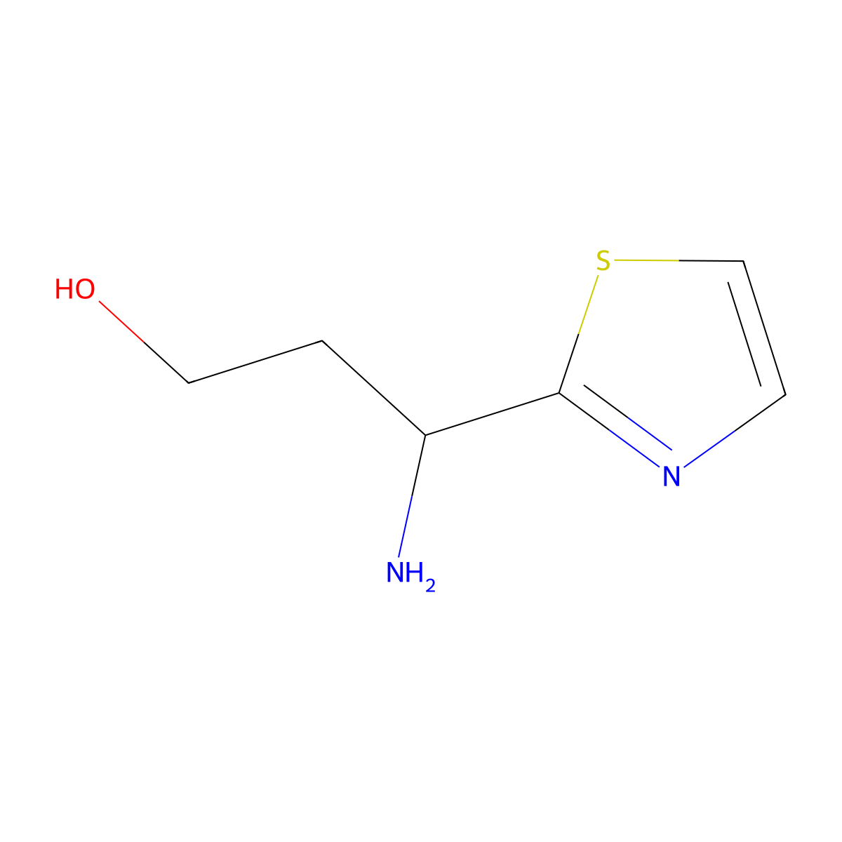 3-Amino-3-(1,3-thiazol-2-yl)propan-1-ol molecular structure, CAS 1083401-26-6