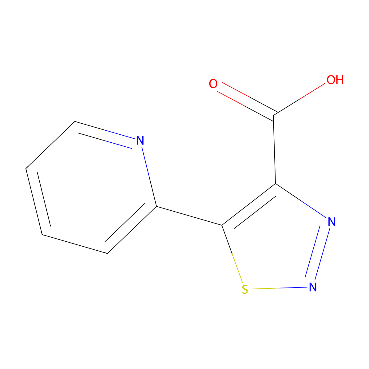 5-(Pyridin-2-yl)-1,2,3-thiadiazole-4-carboxylic acid molecular structure, CAS 1083401-56-2
