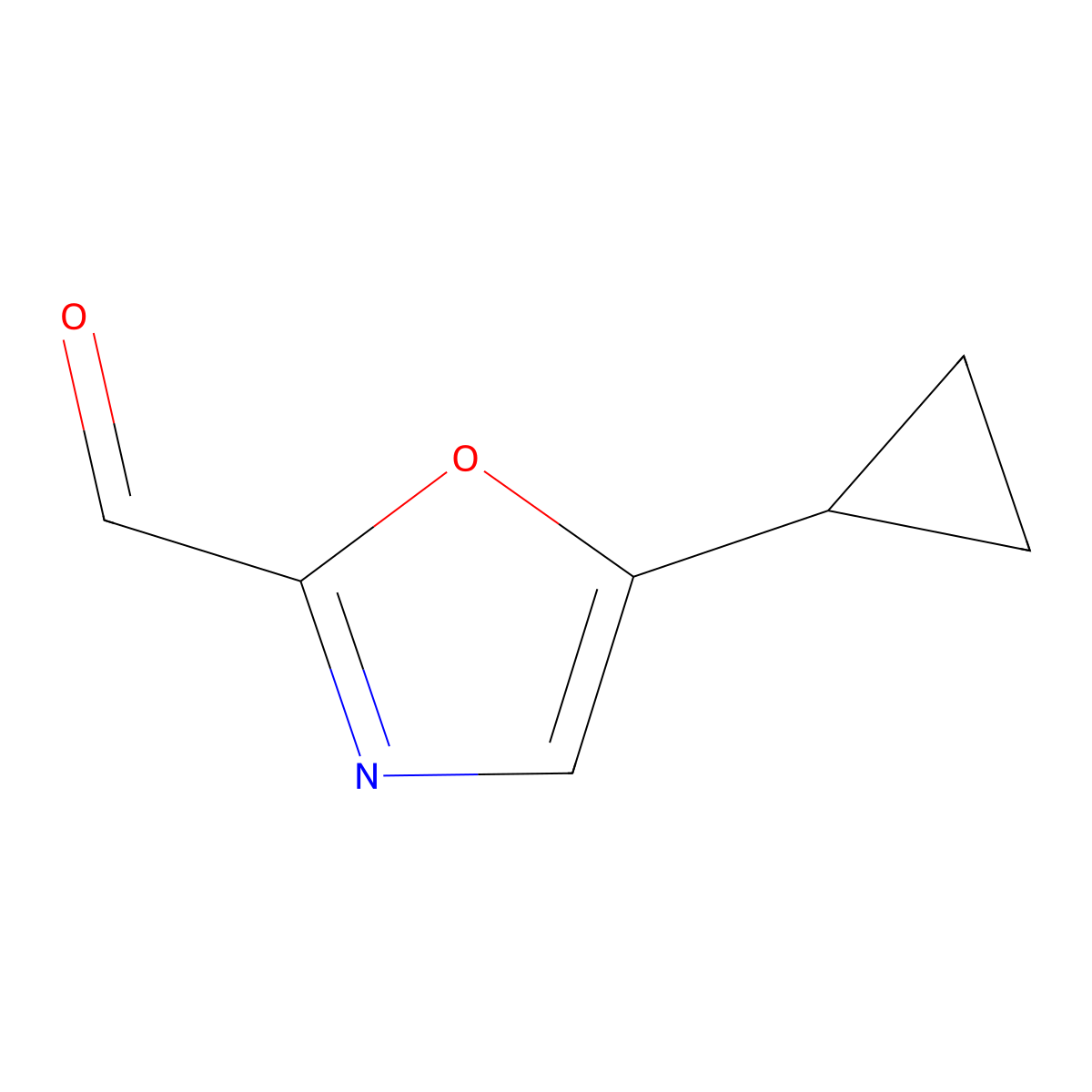 5-Cyclopropyl-1,3-oxazole-2-carbaldehyde molecular structure, CAS 1083401-90-4
