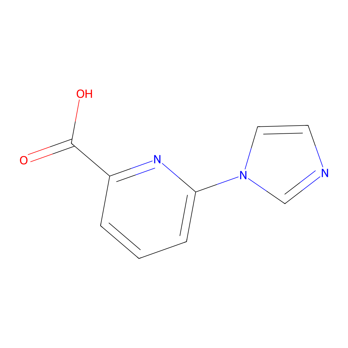 6-(1H-imidazol-1-yl)pyridine-2-carboxylic acid molecular structure, CAS 1083402-25-8