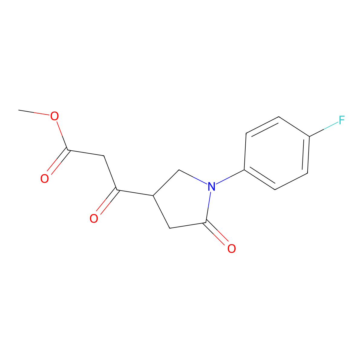 Methyl 3-(1-(4-fluorophenyl)-5-oxopyrrolidin-3-yl)-3-oxopropanoate molecular structure, CAS 1083402-30-5