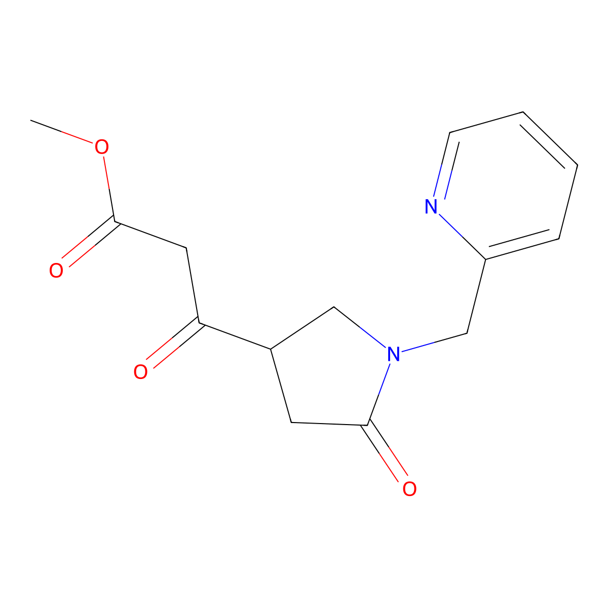 Methyl 3-oxo-3-(5-oxo-1-(pyridin-2-ylmethyl)pyrrolidin-3-yl)propanoate molecular structure, CAS 1083402-31-6