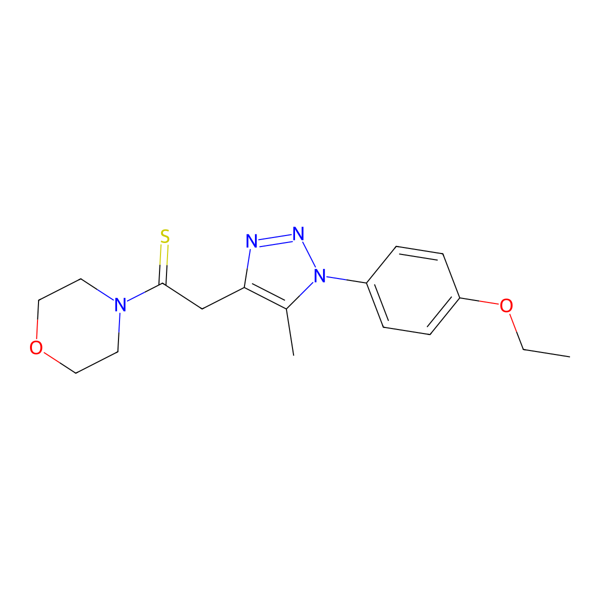 2-[1-(4-ethoxyphenyl)-5-methyl-1H-1,2,3-triazol-4-yl]-1-(morpholin-4-yl)ethanethione molecular structure, CAS 1083403-10-4