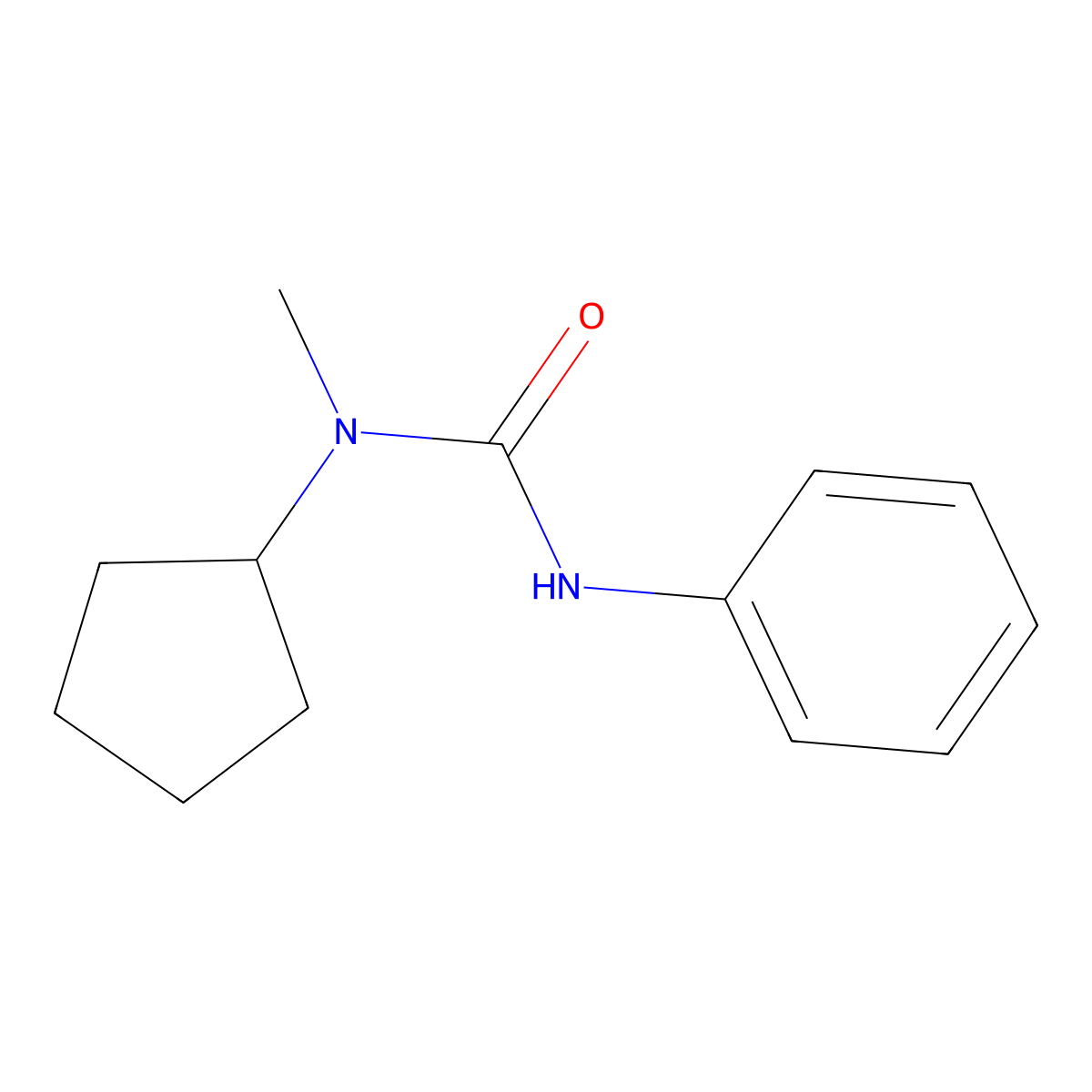 1-Cyclopentyl-1-methyl-3-phenylurea molecular structure, CAS 1083417-57-5