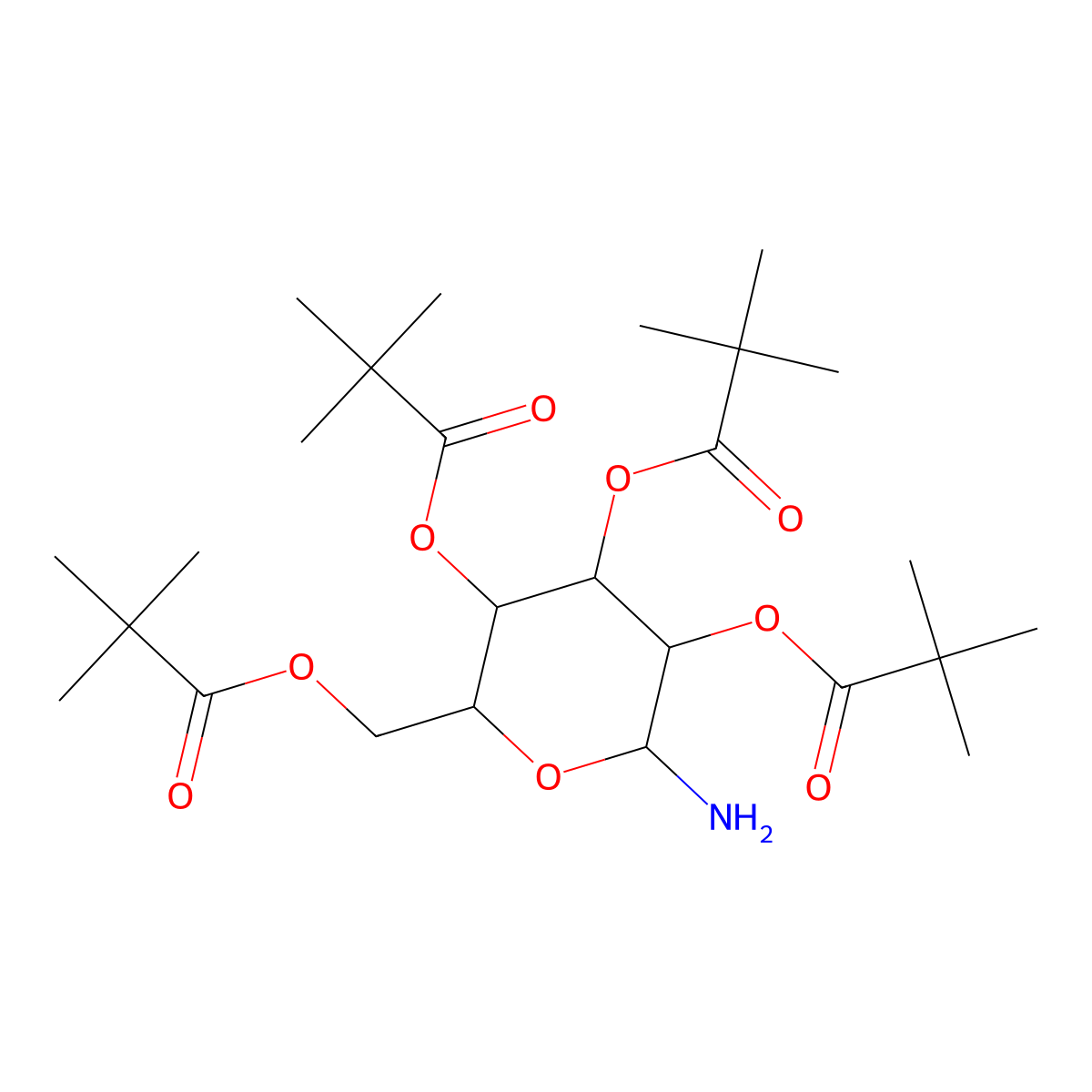 2,3,4,6-Tetra-O-pivaloyl-beta-D-galactopyranosylamine molecular structure, CAS 108342-87-6