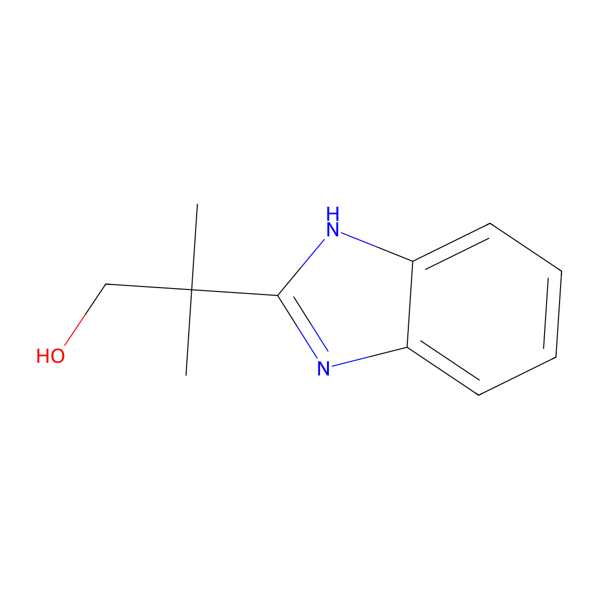 2-(1H-1,3-benzodiazol-2-yl)-2-methylpropan-1-ol molecular structure, CAS 1083423-83-9